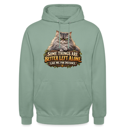 CityShirts - Hoodie - Better left alone – Like me, for instance - CS015 - grågrøn