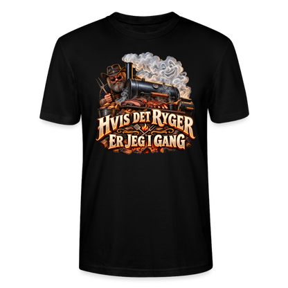 CityShirts - T-shirt - Hvis det ryger, er jeg i gang - CS051 - sort