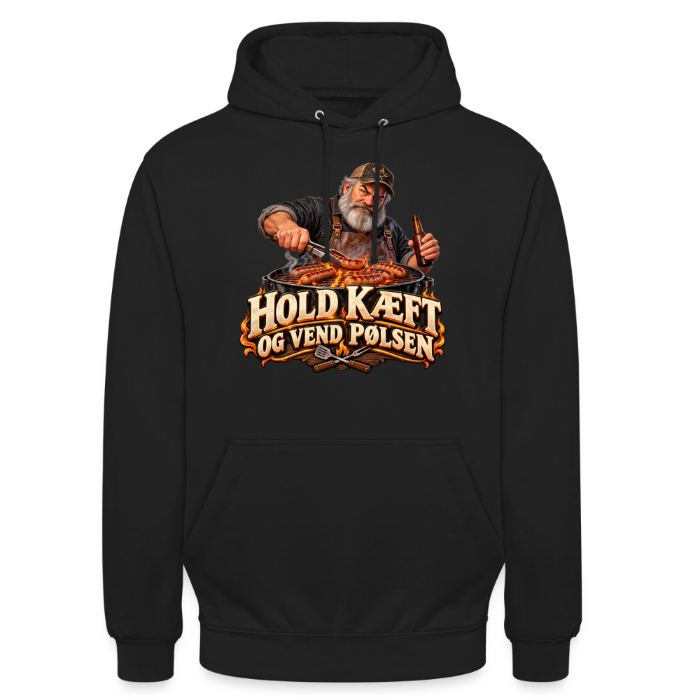 CityShirts - Hoodie - Hold kæft og vend pølsen - CS045 - sort