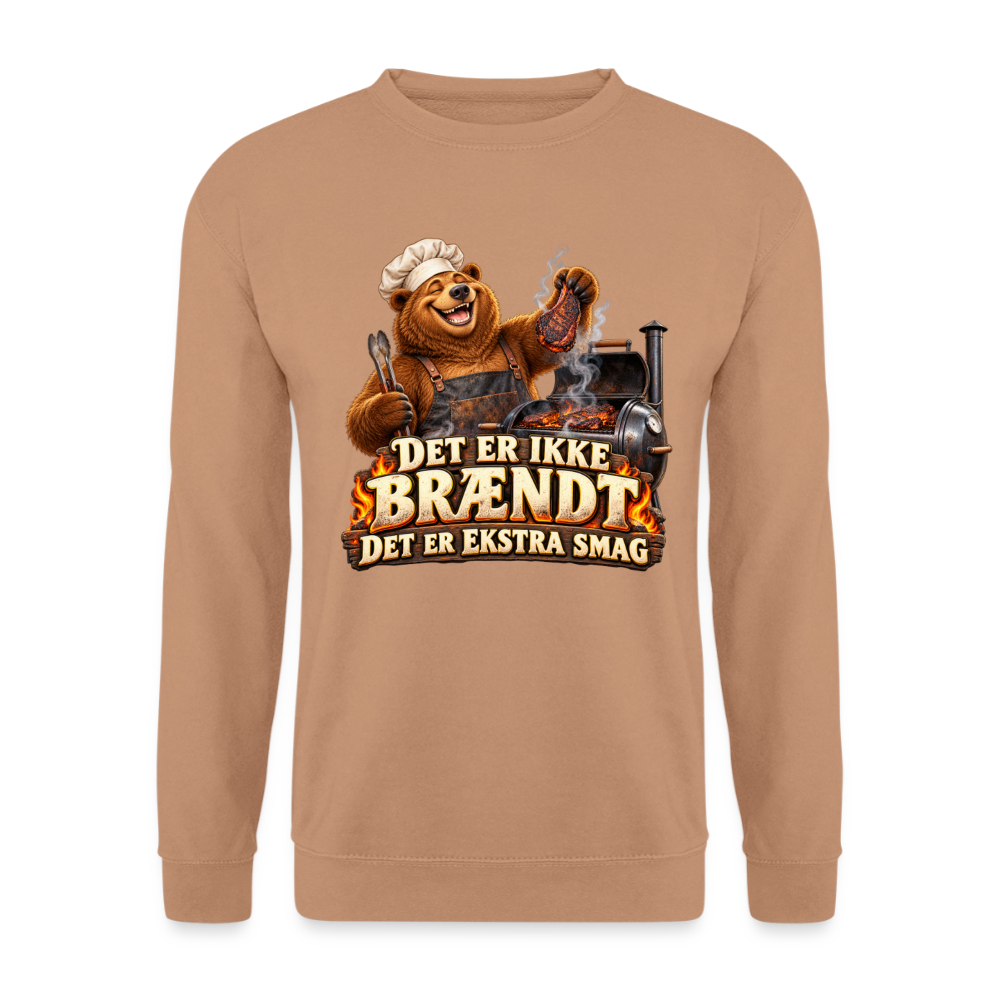 CityShirts - Sweatshirt - Det er ikke brændt – Det er ekstra smag - CS046 - mokka