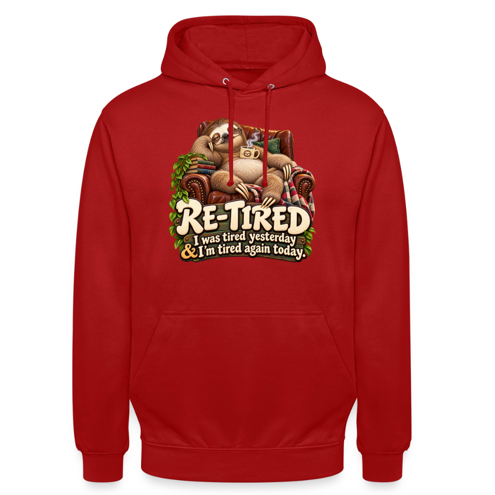 CityShirts - Hoodie - Re-tired – Tired again today - CS009 - rød