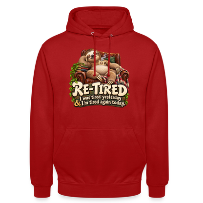 CityShirts - Hoodie - Re-tired – Tired again today - CS009 - rød