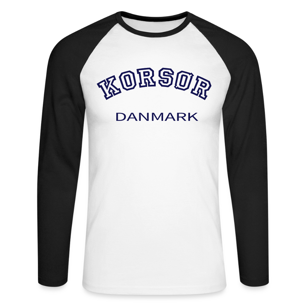 CityShirt - Baseball T-Shirt - Korsør - hvid/sort