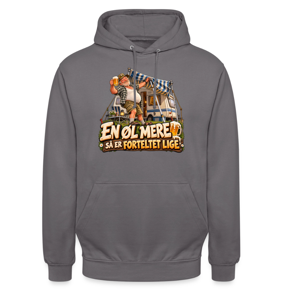 CityShirts - Hoodie - En øl mere, så er forteltet lige - CS039 - mellemgrå