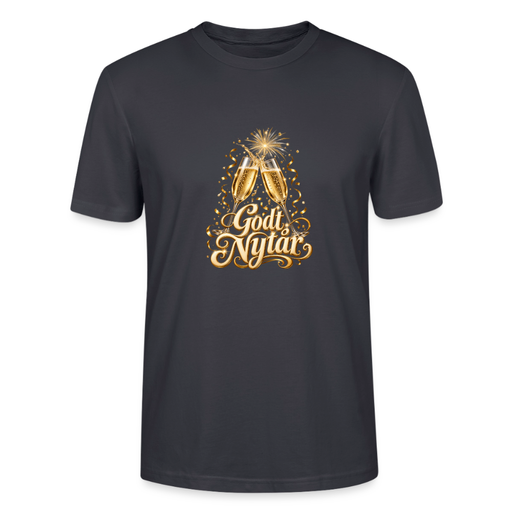 CityShirts - T-shirt - Godt Nytår – champagne og fyrværkeri - CS066 - mørk gråblå