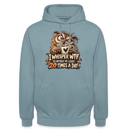 CityShirts - Hoodie - I whisper WTF to myself - CS011 - gråblå
