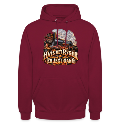CityShirts - Hoodie - Hvis det ryger, er jeg i gang - CS051 - bordeaux