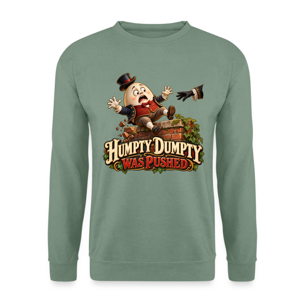 CityShirts - Sweatshirt - Humpty Dumpty was pushed - CS016 - grågrøn