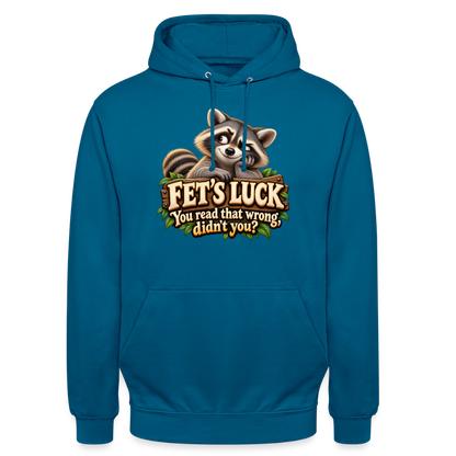 CityShirts - Hoodie - Fet’s Luck – You read that wrong, didn’t you? - CS003 - dybt havblå 