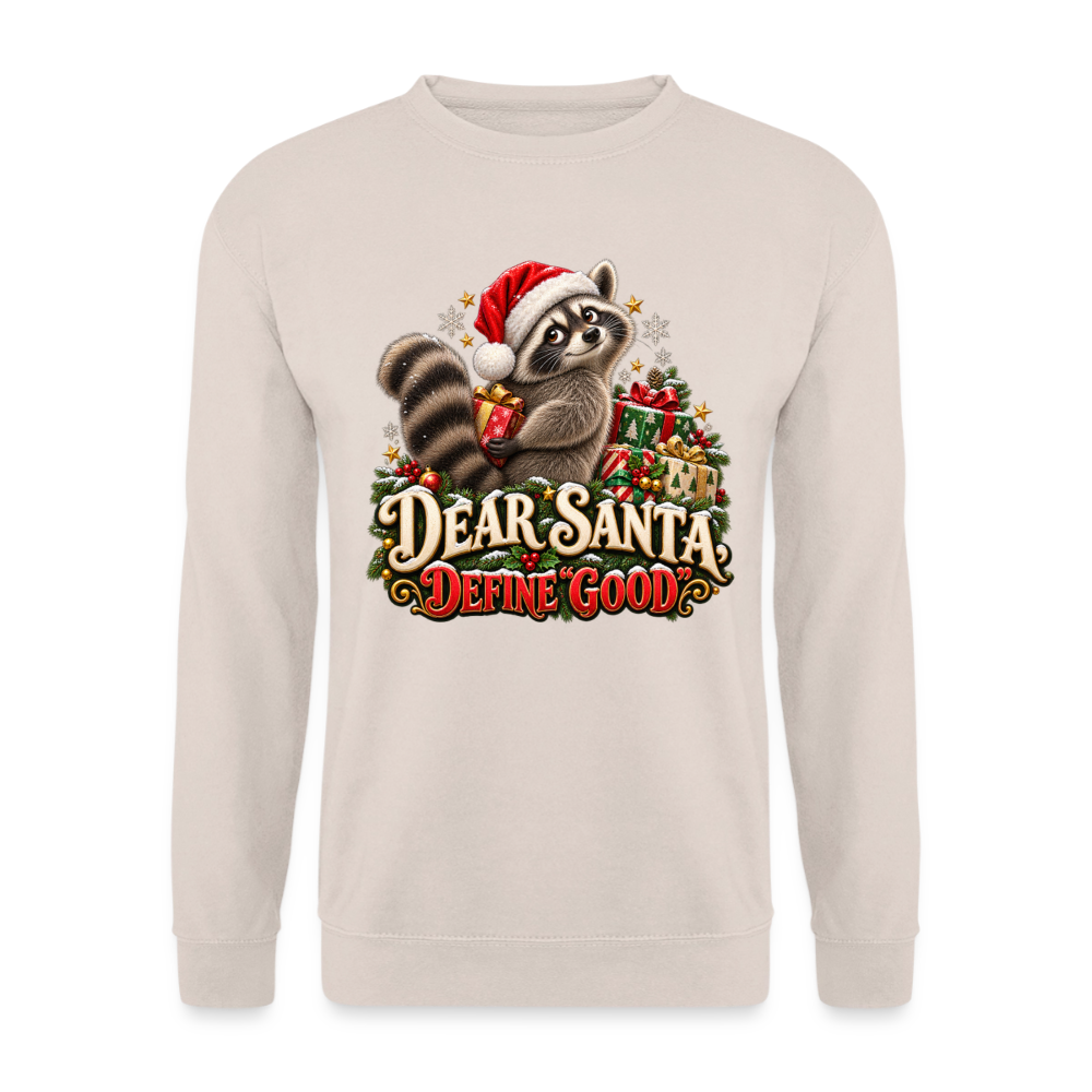 CityShirts - Sweatshirt - Dear Santa, define good – julevaskebjørn - CS028 - sand