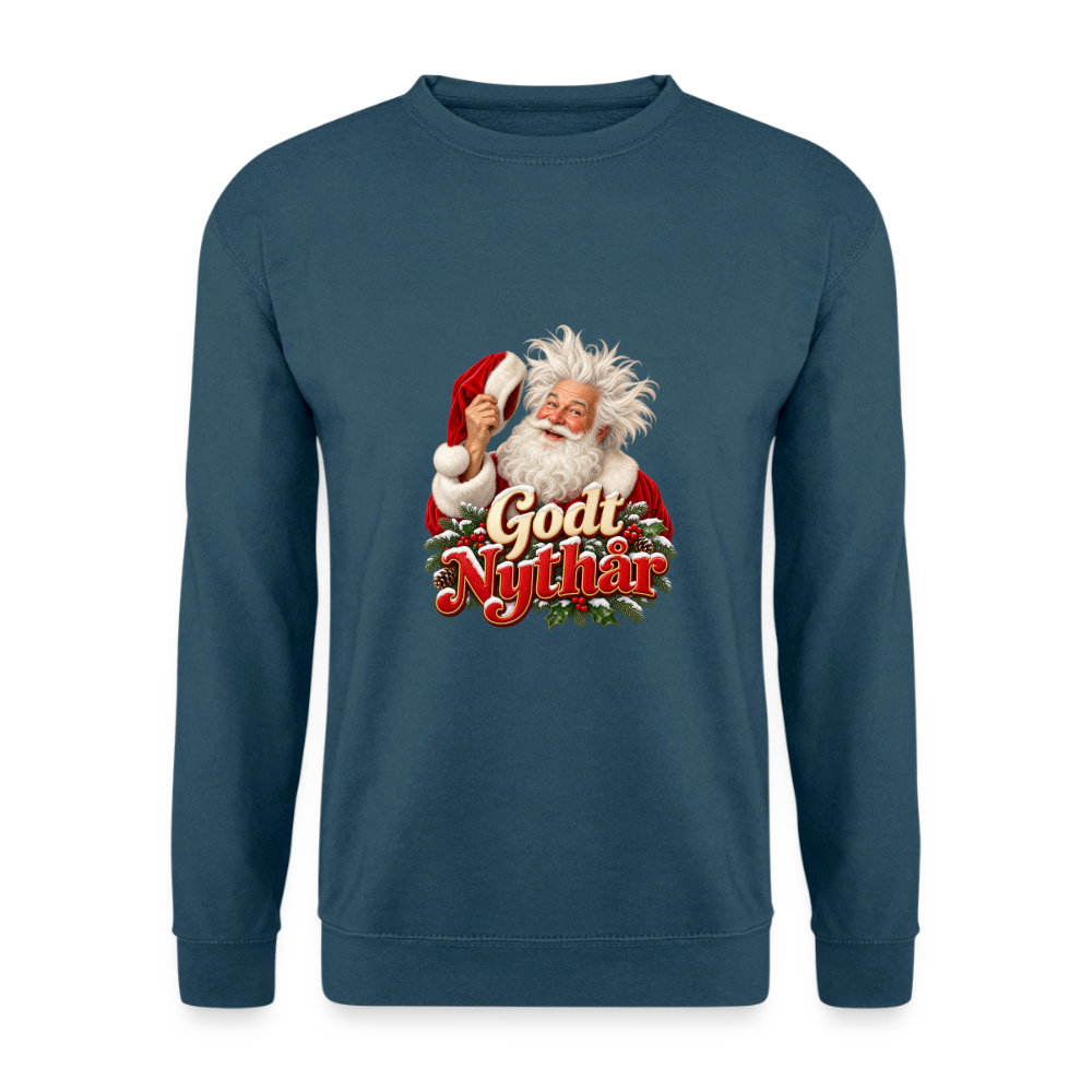 CityShirts - Sweatshirt - Godt Nythår – julemand med morgenhår - CS061 - indigoblå