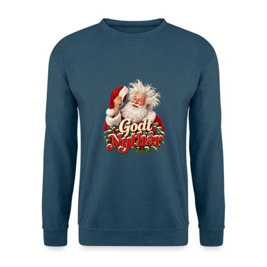 CityShirts - Sweatshirt - Godt Nythår – julemand med morgenhår - CS061 - indigoblå