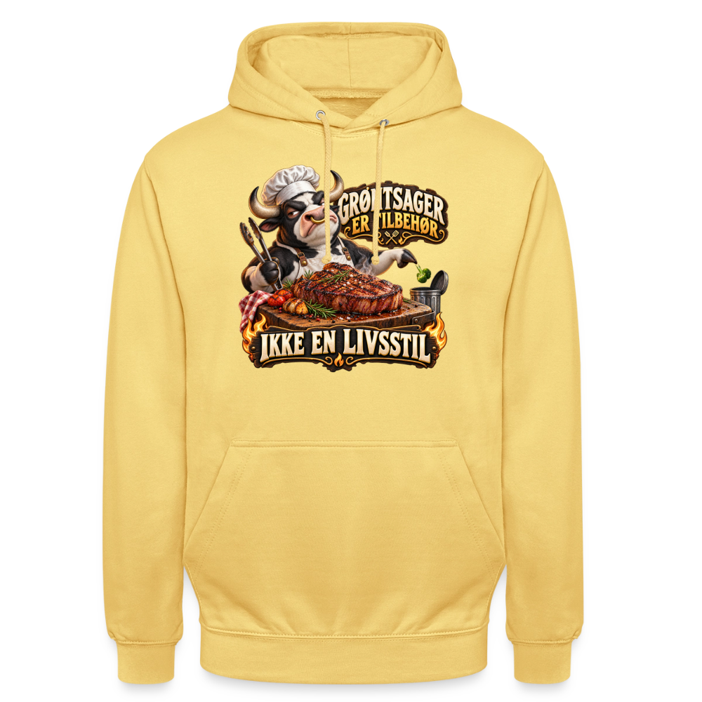CityShirts - Hoodie - Grøntsager er tilbehør – Ikke en livsstil - CS053 - citrongul