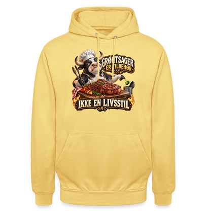 CityShirts - Hoodie - Grøntsager er tilbehør – Ikke en livsstil - CS053 - citrongul