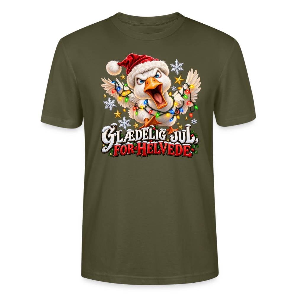 CityShirts - T-shirt - Glædelig jul, for helvede – julegås - CS025 - khaki