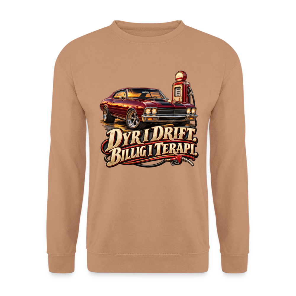 CityShirts - Sweatshirt - Dyr i drift. Billig i terapi. – V8 - CS029 - mokka