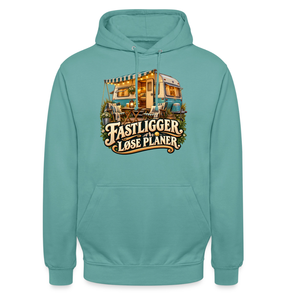 CityShirts - Hoodie - Fastligger. Løse planer. - CS031 - pastelturkis