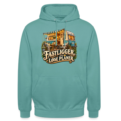 CityShirts - Hoodie - Fastligger. Løse planer. - CS031 - pastelturkis