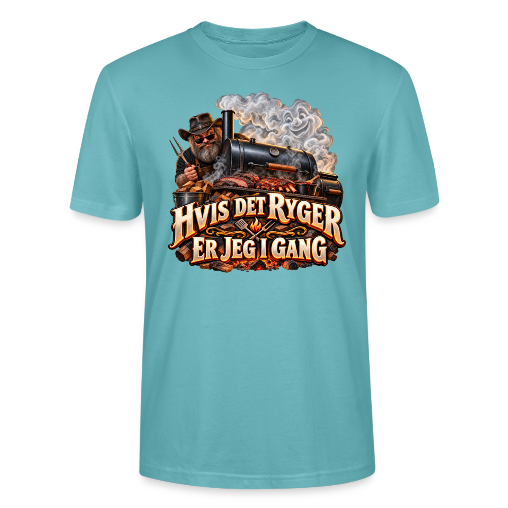 CityShirts - T-shirt - Hvis det ryger, er jeg i gang - CS051 - pastelturkis
