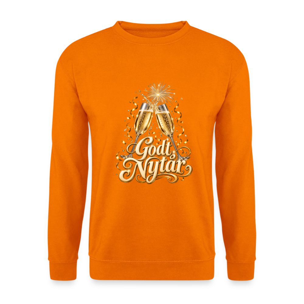 CityShirts - Sweatshirt - Godt Nytår – champagne og fyrværkeri - CS066 - orange