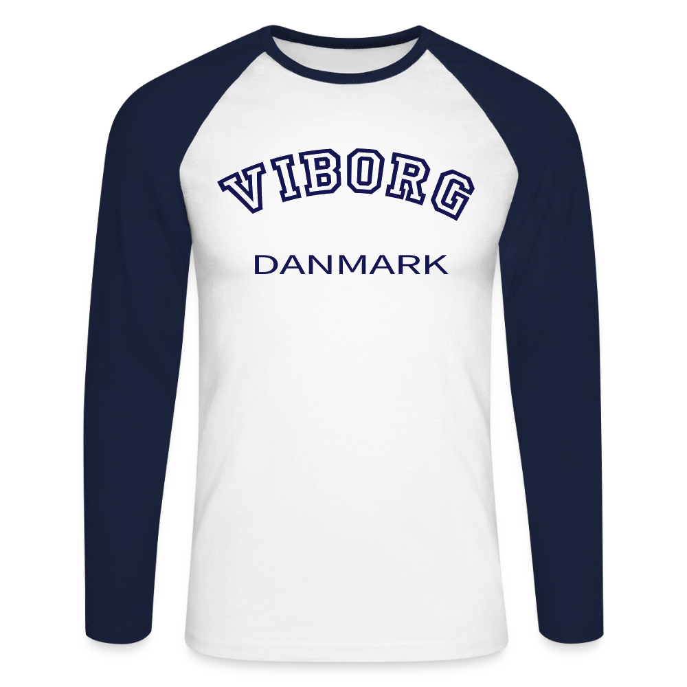 CityShirt - Baseball T-Shirt - Viborg - hvid/marineblå