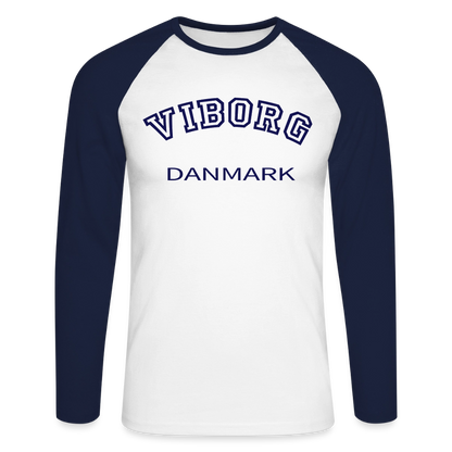 CityShirt - Baseball T-Shirt - Viborg - hvid/marineblå