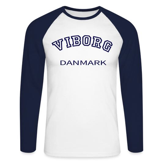 CityShirt - Baseball T-Shirt - Viborg - hvid/marineblå