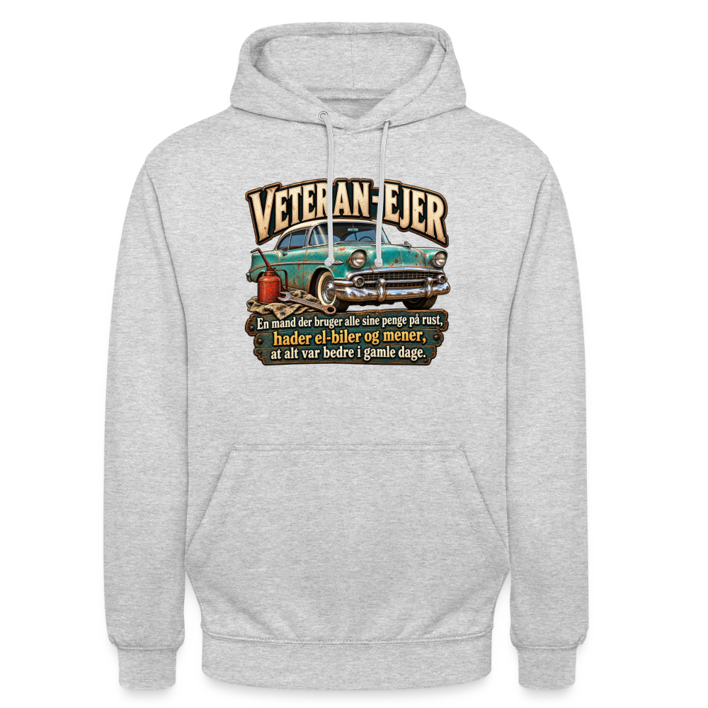 CityShirts - Hoodie - Veteran-ejer - CS017 - lysegrå meleret