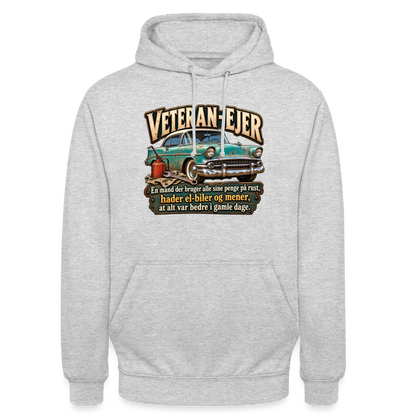 CityShirts - Hoodie - Veteran-ejer - CS017 - lysegrå meleret