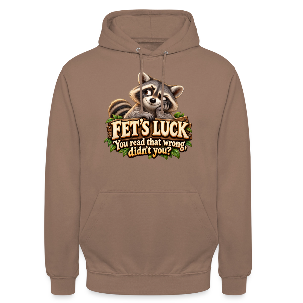 CityShirts - Hoodie - Fet’s Luck – You read that wrong, didn’t you? - CS003 - mokka