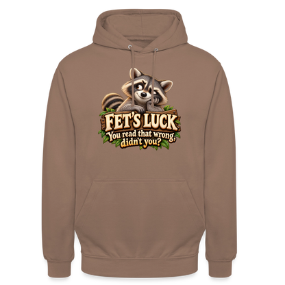 CityShirts - Hoodie - Fet’s Luck – You read that wrong, didn’t you? - CS003 - mokka