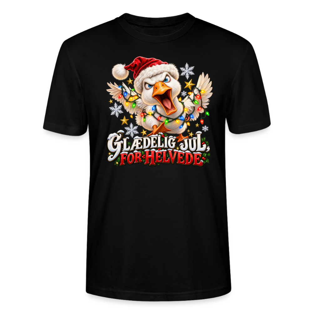 CityShirts - T-shirt - Glædelig jul, for helvede – julegås - CS025 - sort
