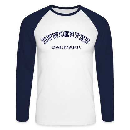 CityShirt - Baseball T-Shirt - Hundested - hvid/marineblå