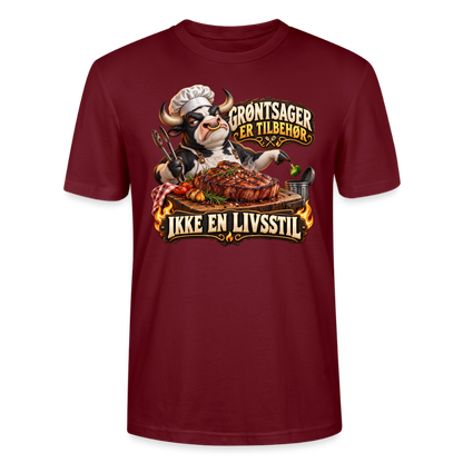CityShirts - T-shirt - Grøntsager er tilbehør – Ikke en livsstil - CS053 - burgunder-rød