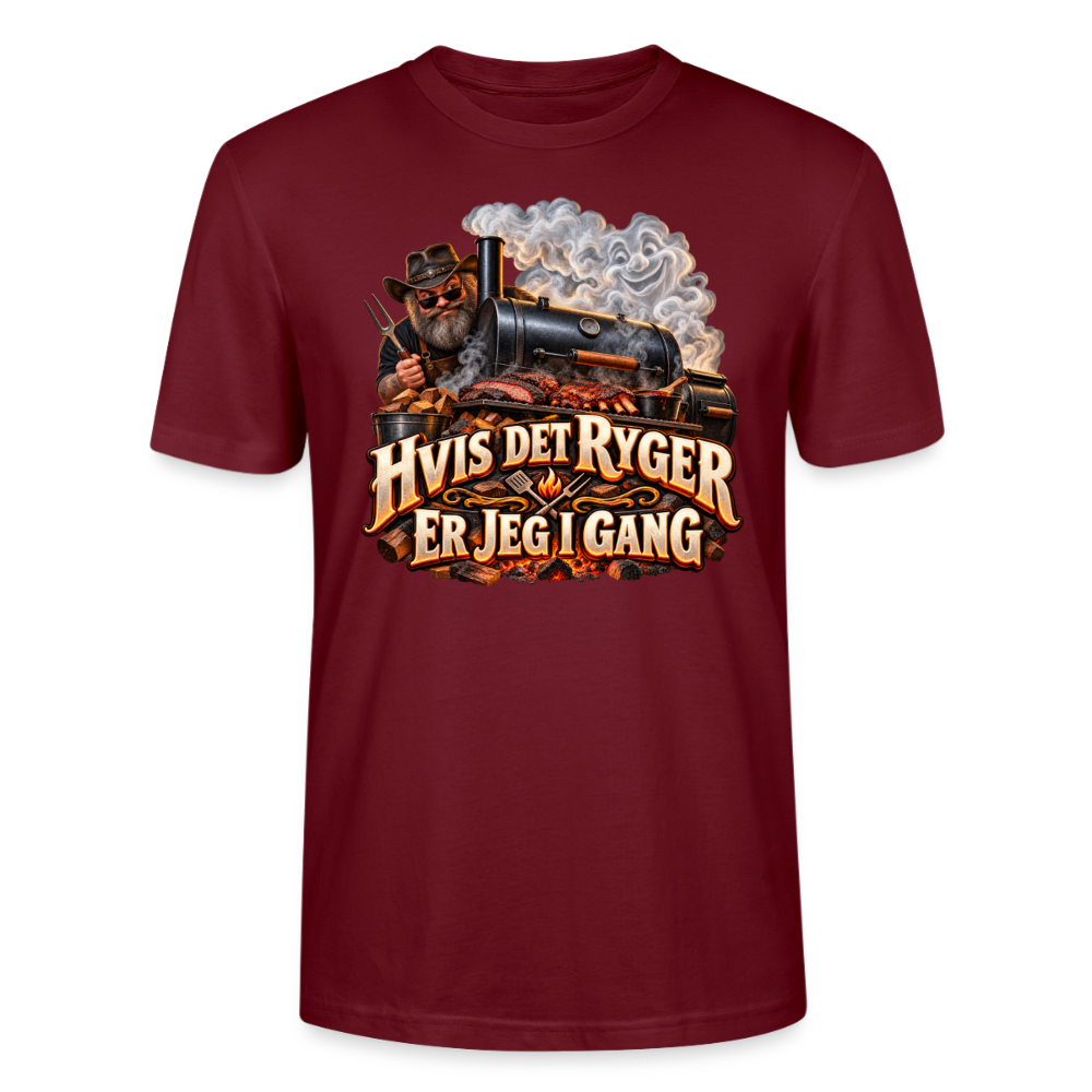 CityShirts - T-shirt - Hvis det ryger, er jeg i gang - CS051 - burgunder-rød