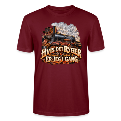 CityShirts - T-shirt - Hvis det ryger, er jeg i gang - CS051 - burgunder-rød