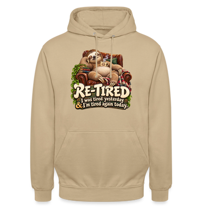 CityShirts - Hoodie - Re-tired – Tired again today - CS009 - beige
