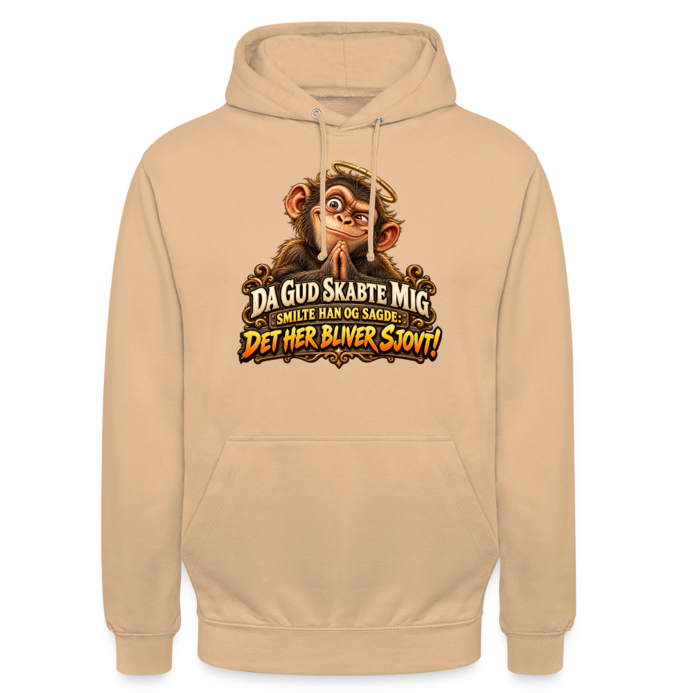 CityShirts - Hoodie - Da Gud skabte mig – Det her bliver sjovt! - CS004 - fersken