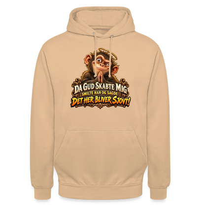 CityShirts - Hoodie - Da Gud skabte mig – Det her bliver sjovt! - CS004 - fersken