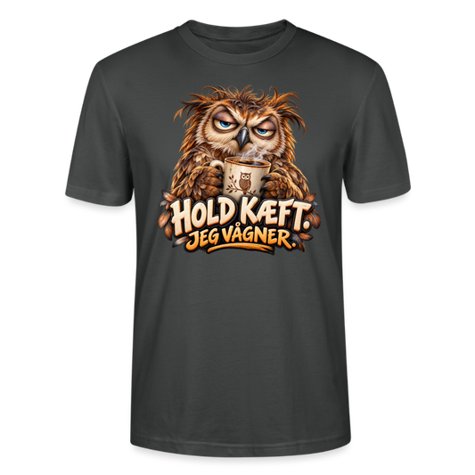 CityShirts - T-shirt - Hold kæft. Jeg vågner. – morgenugle - CS027 - charcoal