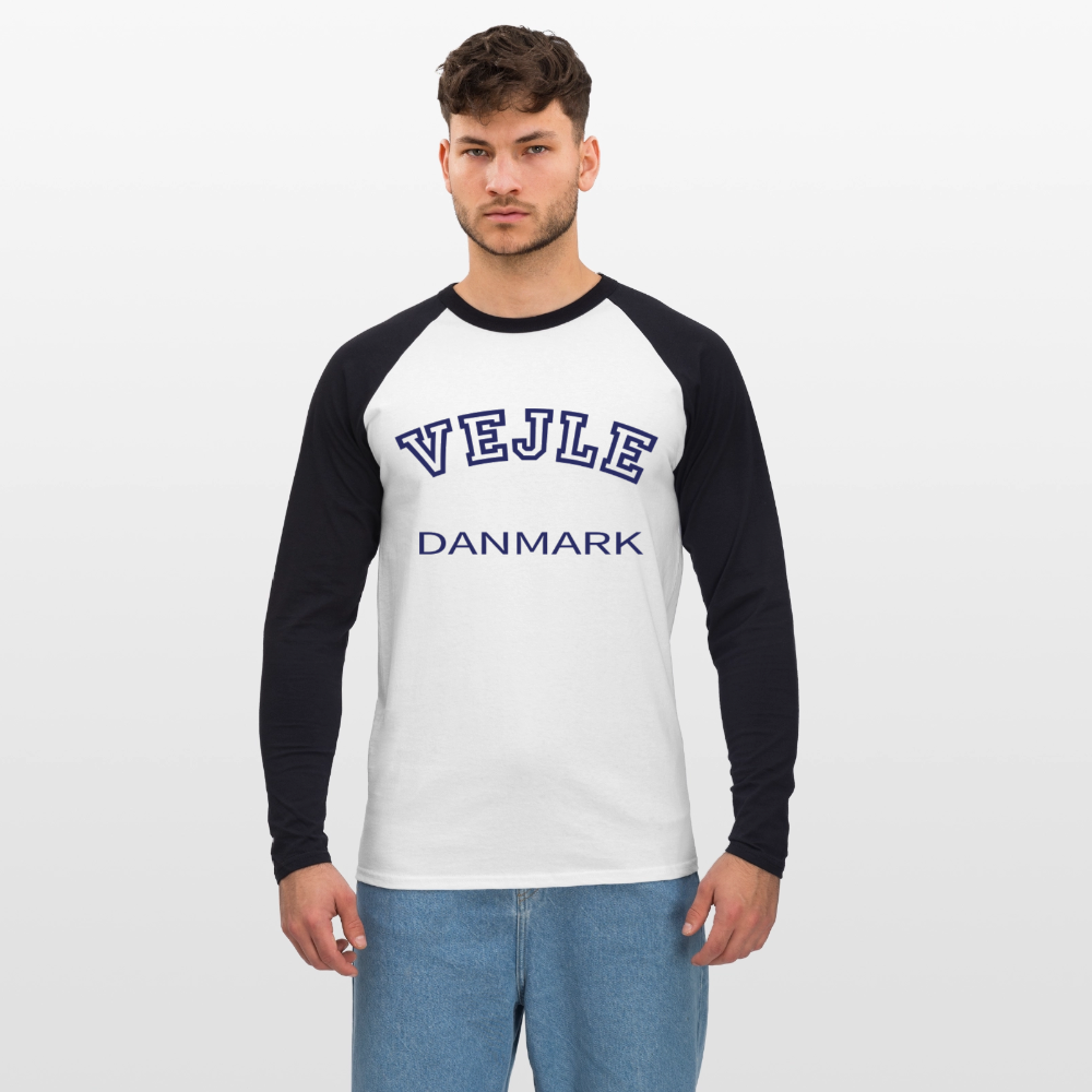 CityShirt - Baseball T-Shirt - Vejle - hvid/sort