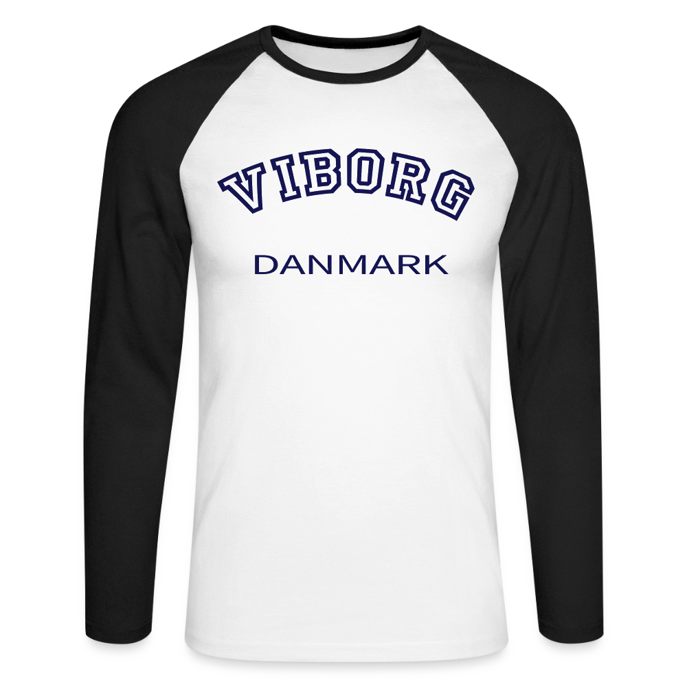 CityShirt - Baseball T-Shirt - Viborg - hvid/sort