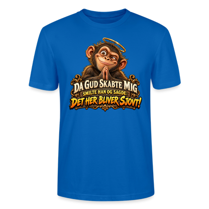 CityShirts - T-shirt - Da Gud skabte mig – Det her bliver sjovt! - CS004 - påfugleblå