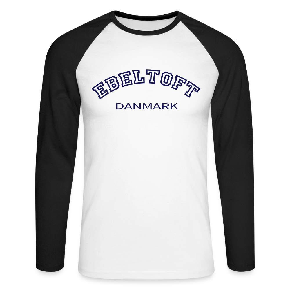 CityShirt - Baseball T-Shirt - Ebeltoft - hvid/sort