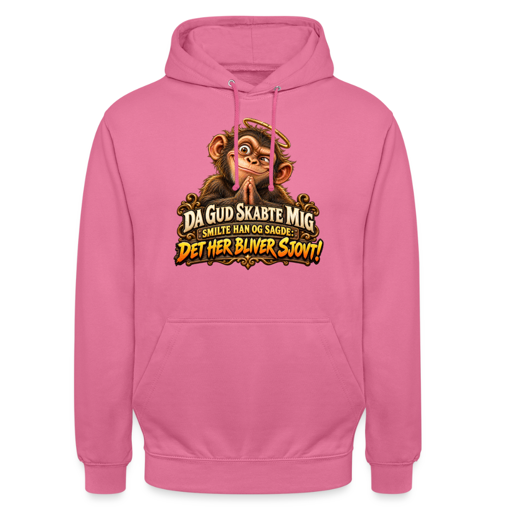 CityShirts - Hoodie - Da Gud skabte mig – Det her bliver sjovt! - CS004 - pink
