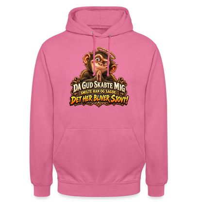 CityShirts - Hoodie - Da Gud skabte mig – Det her bliver sjovt! - CS004 - pink