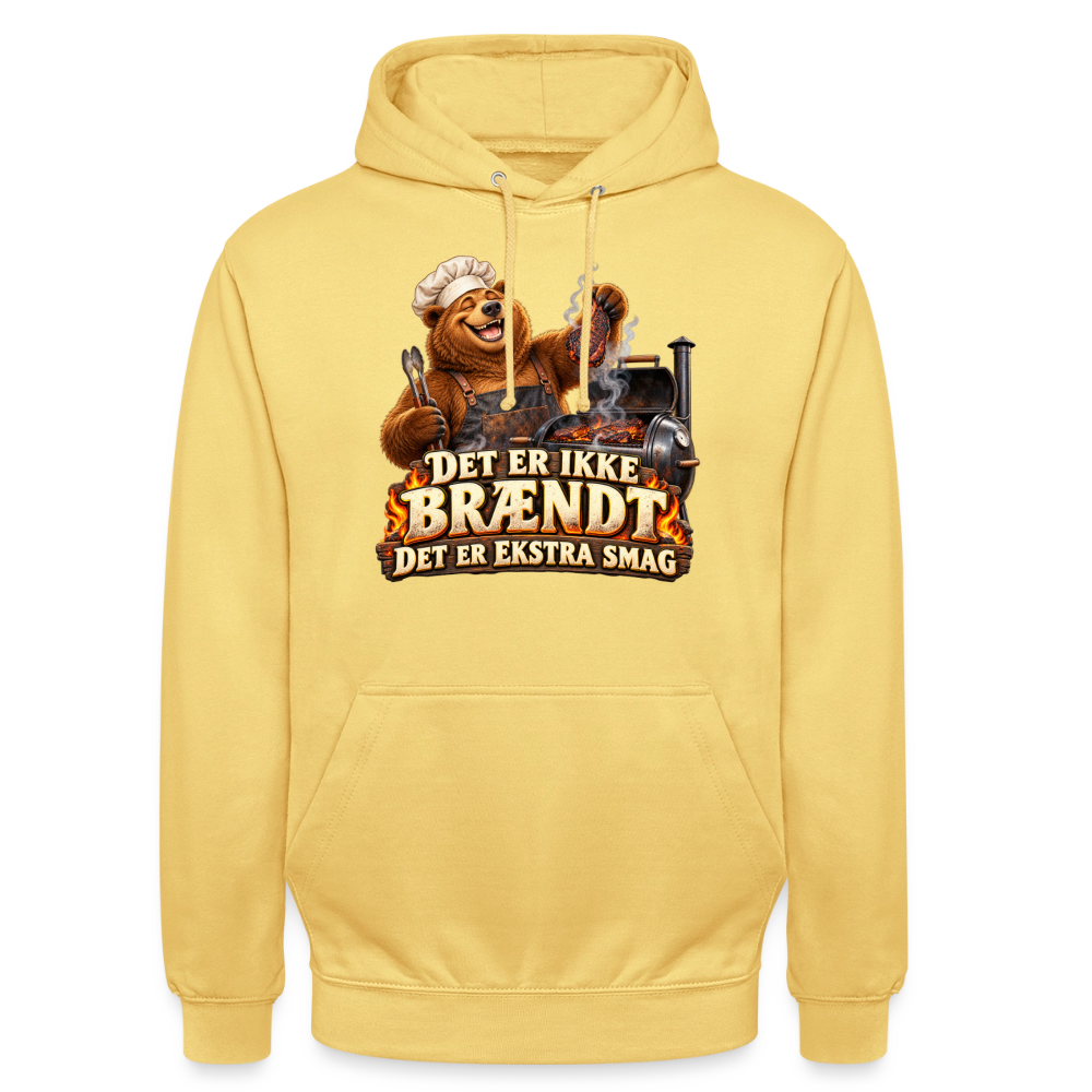 CityShirts - Hoodie - Det er ikke brændt – Det er ekstra smag - CS046 - citrongul