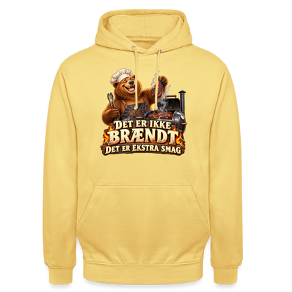 CityShirts - Hoodie - Det er ikke brændt – Det er ekstra smag - CS046 - citrongul