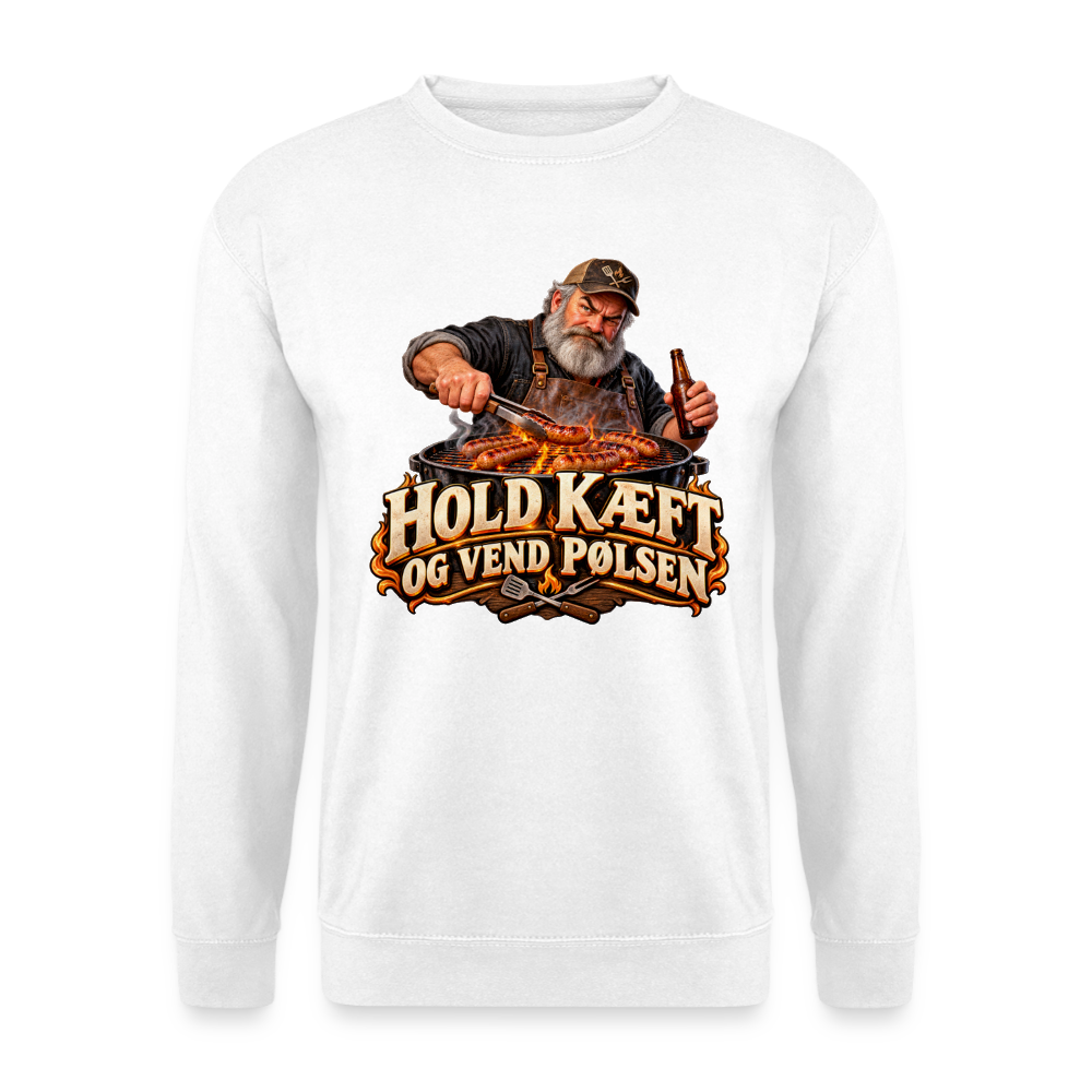 CityShirts - Sweatshirt - Hold kæft og vend pølsen - CS045 - hvid