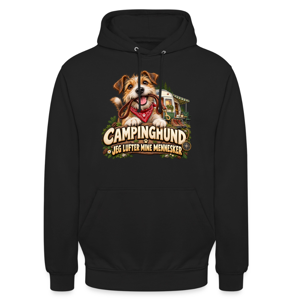 CityShirts - Hoodie - Campinghund – Jeg lufter mine mennesker - CS041 - sort